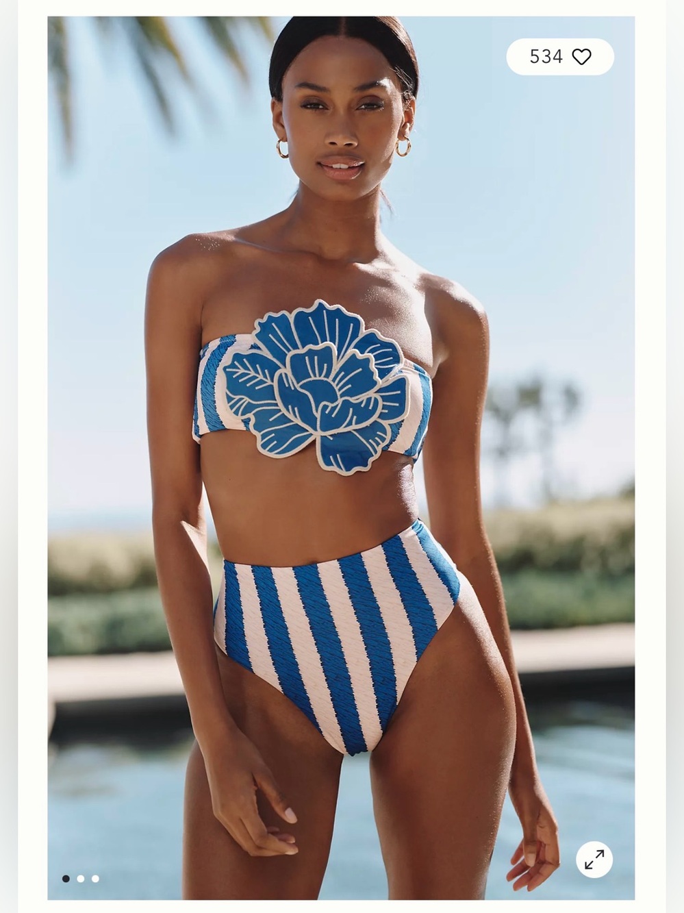 Farm Rio Bikini Set with Floral Applique